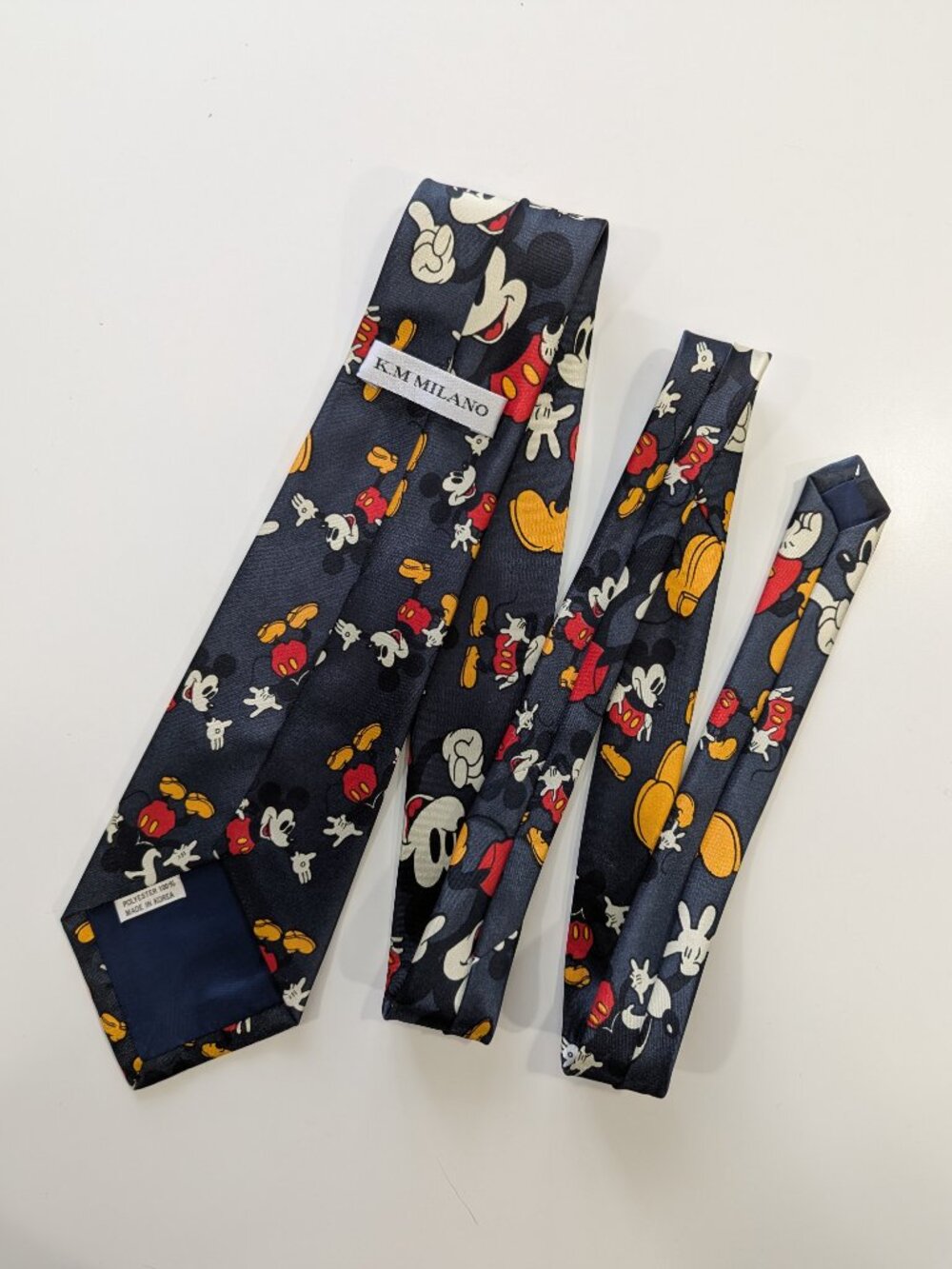 Vintage Disney KM Milano Mickey Mouse Cartoon Necktie - Picture 2 of 7